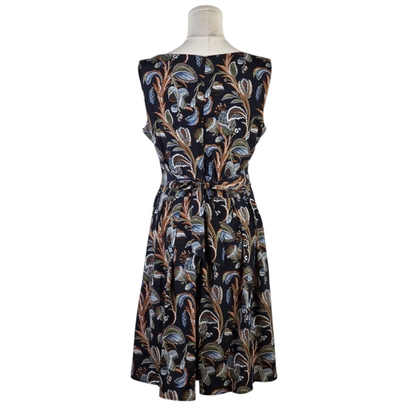 L.A. Soul Black Floral Sleeveless Fit & Flare Dress Size M Tie Back - Picture 4 of 9